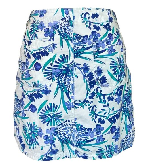 St. John's Bay Floral Skort White Blue, Waist 34-1/2 #276M - Picture 7 of 11
